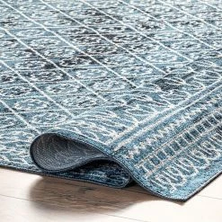 NuLOOM Prestyn Machine Washable Faded Tribal Trellis Area Rug Gray -nuLOOM Sales Store unnamed file 3001