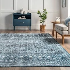NuLOOM Prestyn Machine Washable Faded Tribal Trellis Area Rug Gray -nuLOOM Sales Store unnamed file 3003
