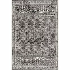 NuLOOM Prestyn Machine Washable Faded Tribal Trellis Area Rug Gray -nuLOOM Sales Store unnamed file 3006