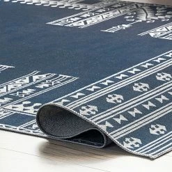 NuLOOM Joelle Machine Washable Tribal Geometric Border Area Rug Light Gray -nuLOOM Sales Store unnamed file 3043