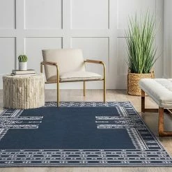NuLOOM Joelle Machine Washable Tribal Geometric Border Area Rug Light Gray -nuLOOM Sales Store unnamed file 3045
