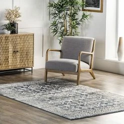 NuLOOM Debra Distressed Floral Bordered Area Rug -nuLOOM Sales Store unnamed file 3122