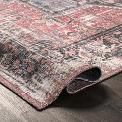 NuLOOM Jessie Machine Washable Distressed Traditional Medallion Area Rug -nuLOOM Sales Store unnamed file 3176