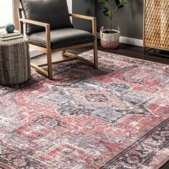 NuLOOM Jessie Machine Washable Distressed Traditional Medallion Area Rug -nuLOOM Sales Store unnamed file 3178