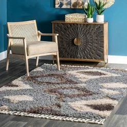 NuLOOM Zaniyah Abstract Shaggy Tassel Area Rug Blue -nuLOOM Sales Store unnamed file 3191