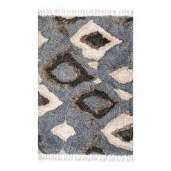 NuLOOM Zaniyah Abstract Shaggy Tassel Area Rug Blue -nuLOOM Sales Store unnamed file 3194