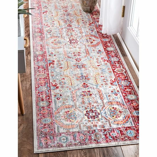 NuLOOM Vivid Silk Edra Vintage Persian Framed Floral Rug 5 NuLOOM Vivid Silk Edra Vintage Persian Framed Floral Rug - Image 3