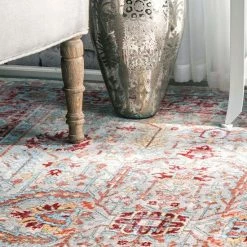 NuLOOM Vivid Silk Edra Vintage Persian Framed Floral Rug 10 NuLOOM Vivid Silk Edra Vintage Persian Framed Floral Rug -nuLOOM Sales Store unnamed file 3221