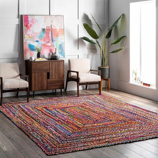 NuLOOM Nomad Tammara Striped Braided Rug Multi 4 NuLOOM Nomad Tammara Striped Braided Rug Multi - Image 2