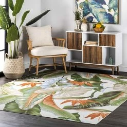 NuLOOM Nevaya Machine Washable Floral Leaves Area Rug -nuLOOM Sales Store unnamed file 3299