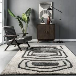 NuLOOM Mica Abstract Circles Shag Rug -nuLOOM Sales Store unnamed file 3309