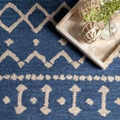 NuLOOM Emmeline Wool Modern Trellis Area Rug Blue -nuLOOM Sales Store unnamed file 3314