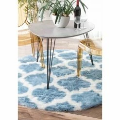 Alternative view of NuLOOM Precious Shaunna Trellis Faux Sheepskin Rug Gray