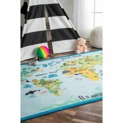 NuLOOM Giza Animal World Map Rug -nuLOOM Sales Store unnamed file 3444