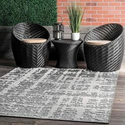 NuLOOM Adley Textured Abstract Lines Indoor/Outdoor Area Rug Blue -nuLOOM Sales Store unnamed file 3501