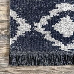 NuLOOM Zaria Diamonds Fringe Indoor/Outdoor Area Rug -nuLOOM Sales Store unnamed file 3507