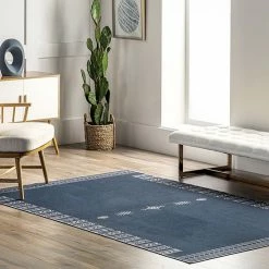 NuLOOM Arina Machine Washable Global Inspired Simplistic Tribal Area Rug Navy -nuLOOM Sales Store unnamed file 3526