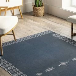 NuLOOM Arina Machine Washable Global Inspired Simplistic Tribal Area Rug Navy -nuLOOM Sales Store unnamed file 3531