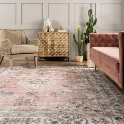 NuLOOM Ren Machine Washable Vintage Floral Rug Light Gray -nuLOOM Sales Store unnamed file 354