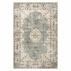 NuLOOM Ren Machine Washable Vintage Floral Rug Light Gray -nuLOOM Sales Store unnamed file 358