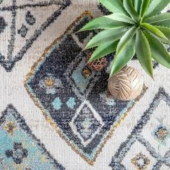 NuLOOM Xiomara Moroccan Mural Fringed Indoor/Outdoor Area Rug -nuLOOM Sales Store unnamed file 3584