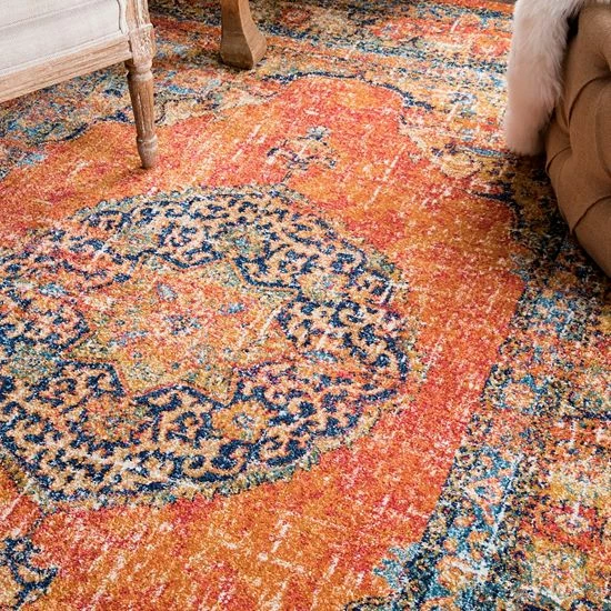 NuLOOM Bodrum Olivia Vintage Persian Framed Floral Rug 6 NuLOOM Bodrum Olivia Vintage Persian Framed Floral Rug - Image 4