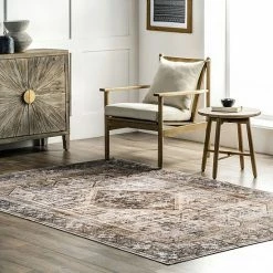 Alternative view of NuLOOM Devin Machine Washable Vintage Medallion Area Rug