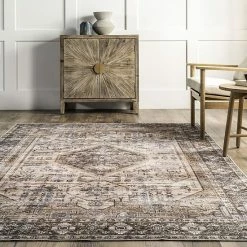 NuLOOM Devin Machine Washable Vintage Medallion Area Rug -nuLOOM Sales Store unnamed file 372