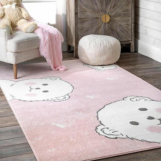 NuLOOM Harlee Blushing Bears Nursery Area Rug 4 NuLOOM Harlee Blushing Bears Nursery Area Rug - Image 2