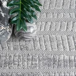 NuLOOM Danna Textured Stripe Indoor/Outdoor Area Rug -nuLOOM Sales Store unnamed file 3733