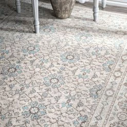 NuLOOM Stone Washed Mirella Vintage Framed Floral Rug Beige -nuLOOM Sales Store unnamed file 3739