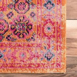 NuLOOM Stone Washed Mirella Vintage Framed Floral Rug Beige -nuLOOM Sales Store unnamed file 3740