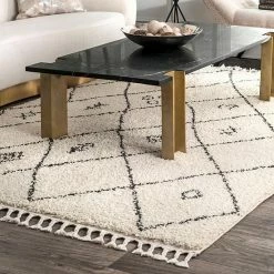 Alternative view of NuLOOM Chrissy Moroccan Trellis Tassel Rug