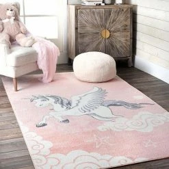 Alternative view of NuLOOM Emmie Flying Unicorn Nursery Area Rug