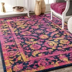 NuLOOM Robbie Vintage Framed Floral Rug -nuLOOM Sales Store unnamed file 3805