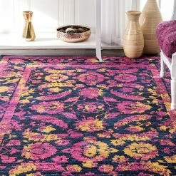 NuLOOM Robbie Vintage Framed Floral Rug -nuLOOM Sales Store unnamed file 3806