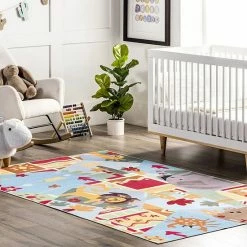 NuLOOM Paxton Machine Washable Kids Zoo Nursery Or Playroom Area Rug -nuLOOM Sales Store unnamed file 3836
