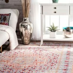 NuLOOM Vivid Silk Daria Persian Framed Floral Rug -nuLOOM Sales Store unnamed file 3950