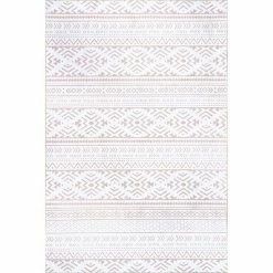 NuLOOM Calia Machine Washable Bands Area Rug Pink -nuLOOM Sales Store unnamed file 3989