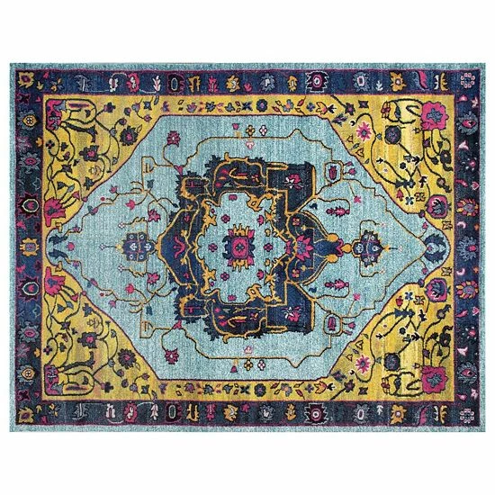 NuLOOM Casablanca Vintage Janella Framed Floral Rug 3 NuLOOM Casablanca Vintage Janella Framed Floral Rug