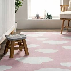 NuLOOM Lilia Machine Washable Kids Cloud Area Rug Pink -nuLOOM Sales Store unnamed file 4022