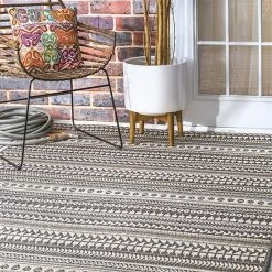 NuLOOM Teofila Indoor Outdoor Striped Rug - 7'6" X 10'9" -nuLOOM Sales Store unnamed file 4075