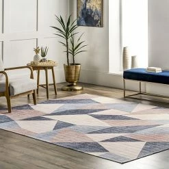 NuLOOM Laci Geometric Machine Washable Modern Area Rug -nuLOOM Sales Store unnamed file 4130