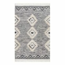 NuLOOM Savannah Moroccan Fringe Wool Rug Light Gray