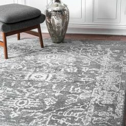 NuLOOM Bodrum Shaina Vintage Framed Tribal Rug Charcoal -nuLOOM Sales Store unnamed file 4193