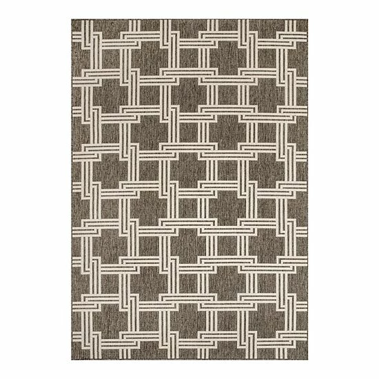 NuLOOM Malaya Greek Trellis Indoor/Outdoor Area Rug Gray 6 NuLOOM Malaya Greek Trellis Indoor/Outdoor Area Rug Gray - Image 4