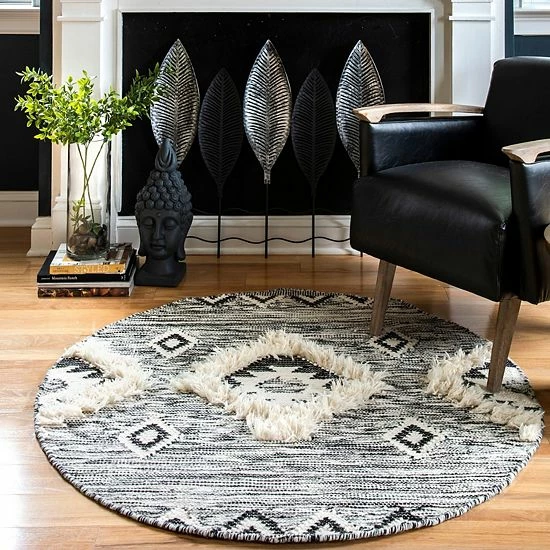 NuLOOM Savannah Moroccan Fringe Wool Rug Light Gray 10 NuLOOM Savannah Moroccan Fringe Wool Rug Light Gray - Image 8