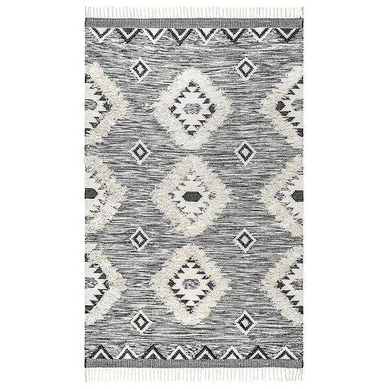 NuLOOM Savannah Moroccan Fringe Wool Rug Light Gray 11 NuLOOM Savannah Moroccan Fringe Wool Rug Light Gray - Image 9