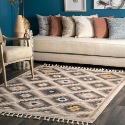 NuLOOM Charley Aztec Trellis Tassel Area Rug -nuLOOM Sales Store unnamed file 4241
