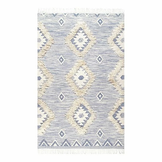 NuLOOM Savannah Moroccan Fringe Wool Rug Light Gray 14 NuLOOM Savannah Moroccan Fringe Wool Rug Light Gray - Image 12